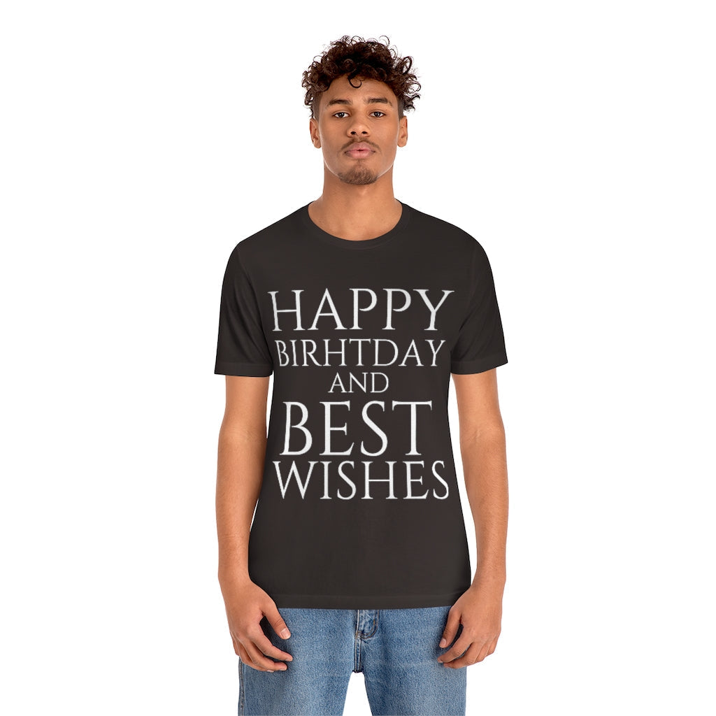 T-Shirt Happy Birthday Text Shirt for Men & Women Black Bella Canvas Shirts for Tshirt Outfit Aesthetic Petrova Designs