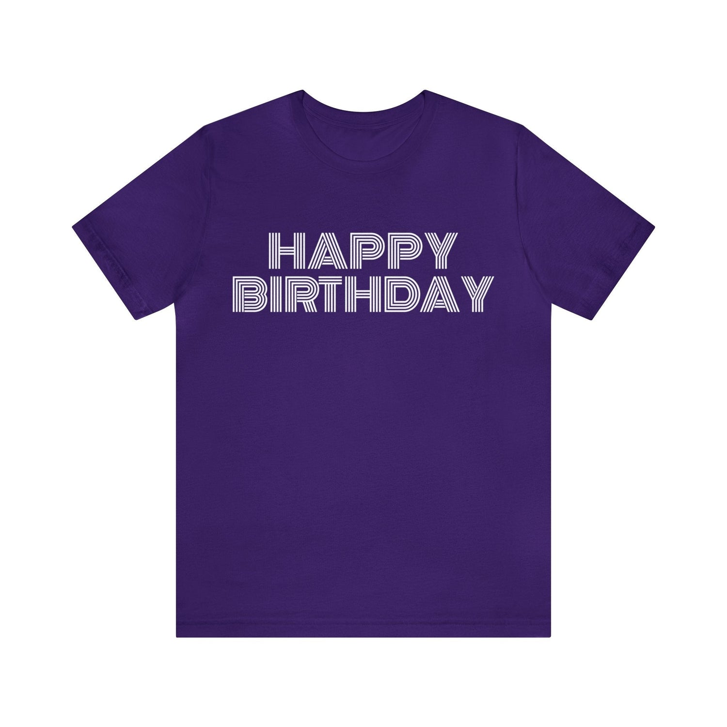 Team Purple T-Shirt Happy Birthday Text Shirt for Men & Women Black Bella Canvas Shirts for Tshirt Outfit Aesthetic Petrova Designs