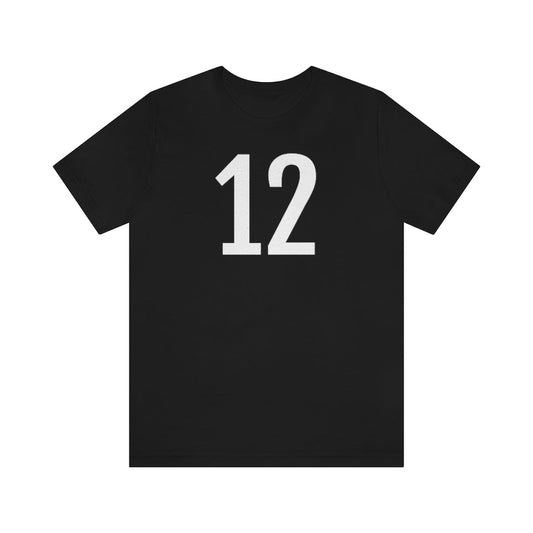 Black T-Shirt Numbered T Shirt with Number On Them for Numerological Black Tshirt Outfit 12 Petrova Designs