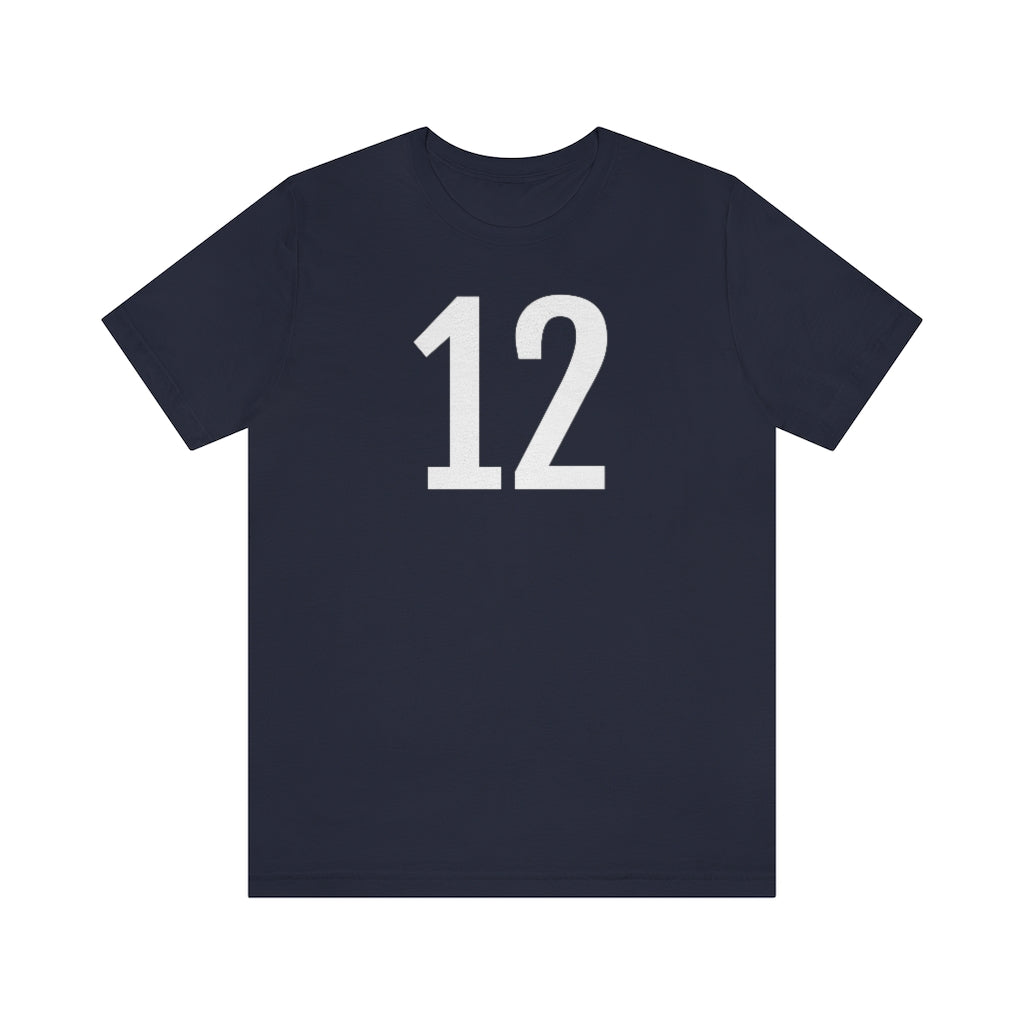 Navy T-Shirt Numbered T Shirt with Number On Them for Numerological Black Tshirt Outfit 12 Petrova Designs