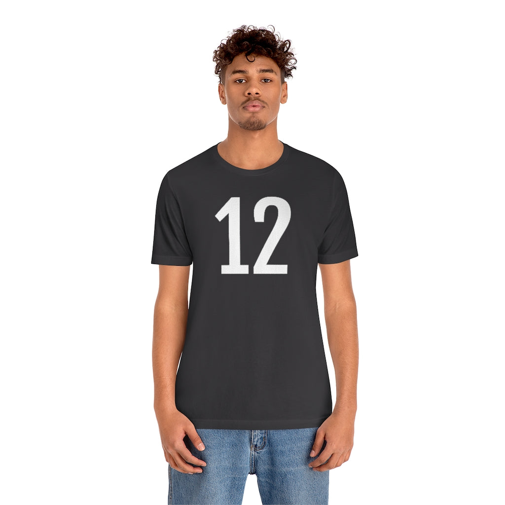 T-Shirt Numbered T Shirt with Number On Them for Numerological Black Tshirt Outfit 12 Petrova Designs