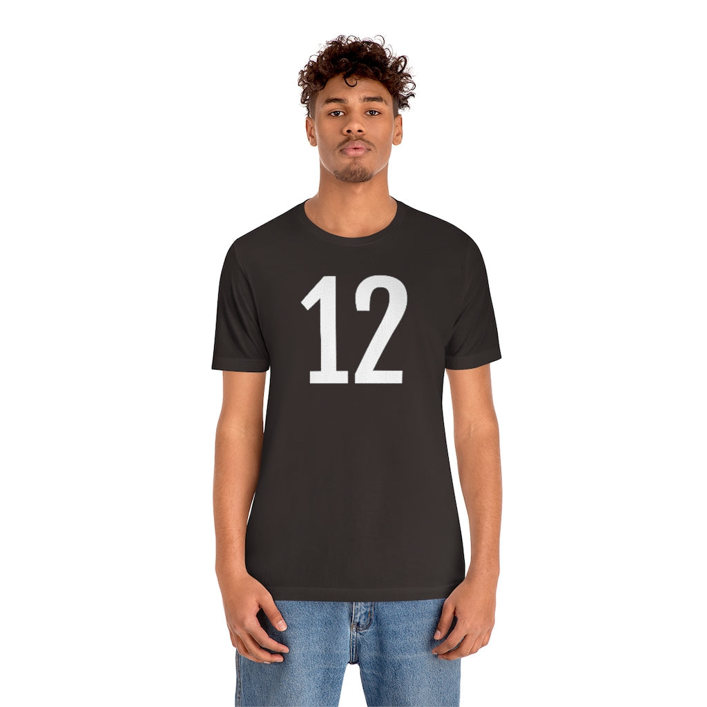 T-Shirt Numbered T Shirt with Number On Them for Numerological Black Tshirt Outfit 12 Petrova Designs