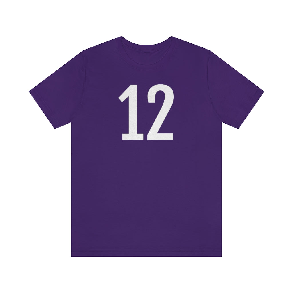 Team Purple T-Shirt Numbered T Shirt with Number On Them for Numerological Black Tshirt Outfit 12 Petrova Designs