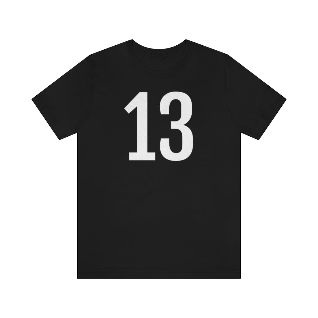 Black T-Shirt Numbered T Shirt with Number On Them for Numerological Black Tshirt Outfit 13 Petrova Designs