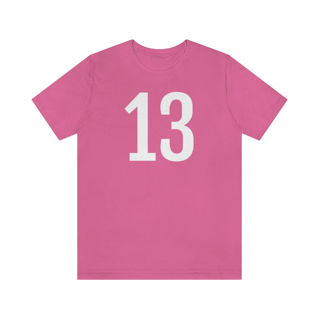 Charity Pink T-Shirt Numbered T Shirt with Number On Them for Numerological Black Tshirt Outfit 13 Petrova Designs