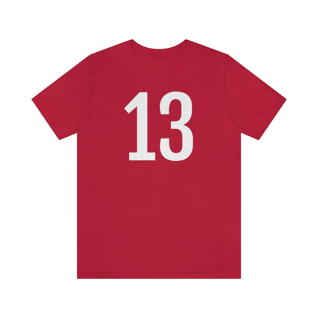 Red T-Shirt Numbered T Shirt with Number On Them for Numerological Black Tshirt Outfit 13 Petrova Designs