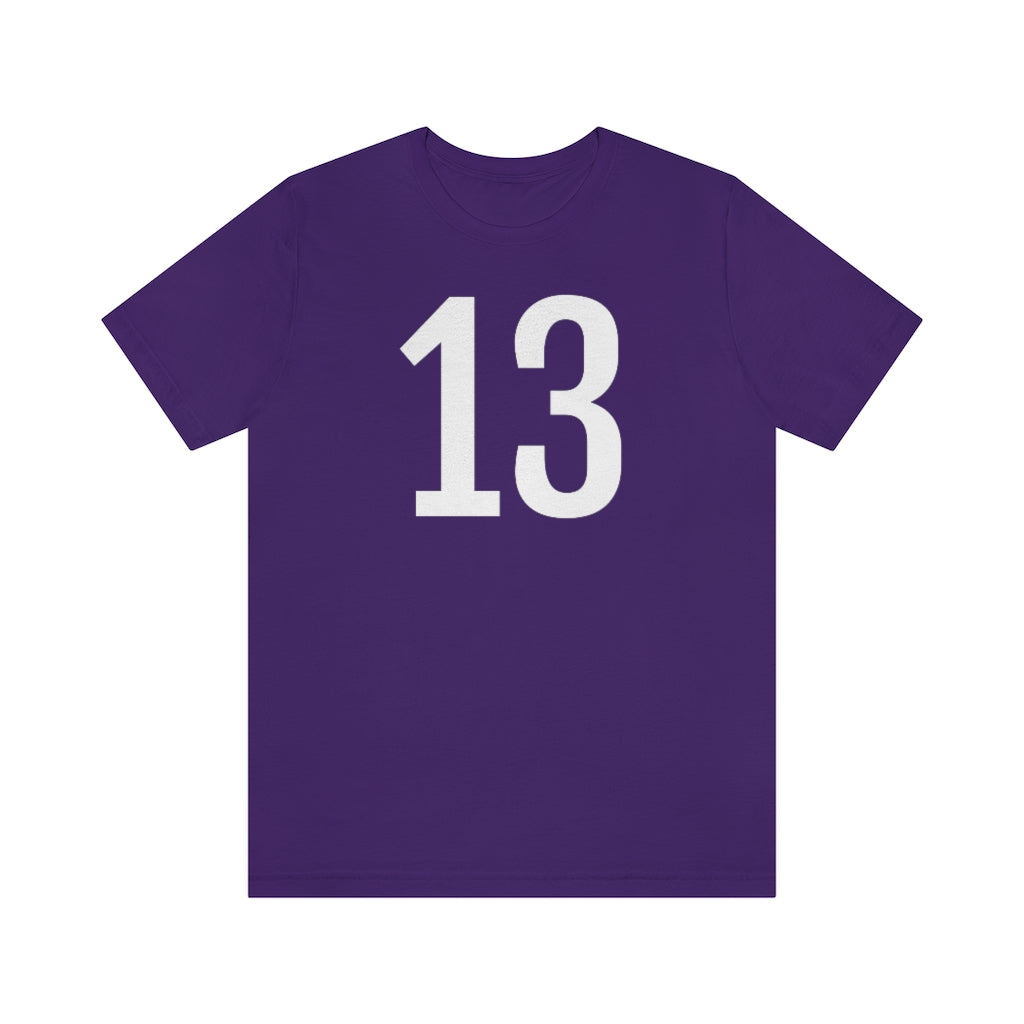 Team Purple T-Shirt Numbered T Shirt with Number On Them for Numerological Black Tshirt Outfit 13 Petrova Designs