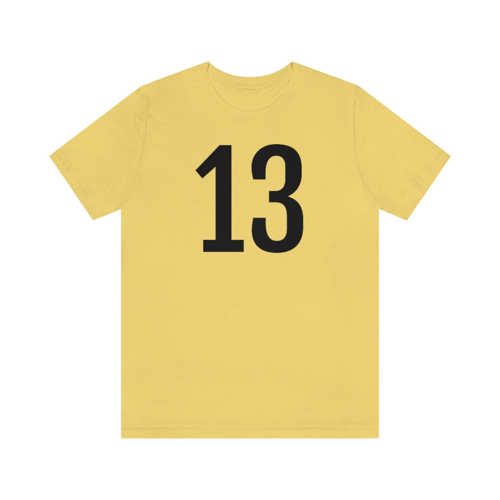 Yellow T-Shirt Numbered T Shirt with Number On Them for Numerological Black Tshirt Outfit 13 Petrova Designs