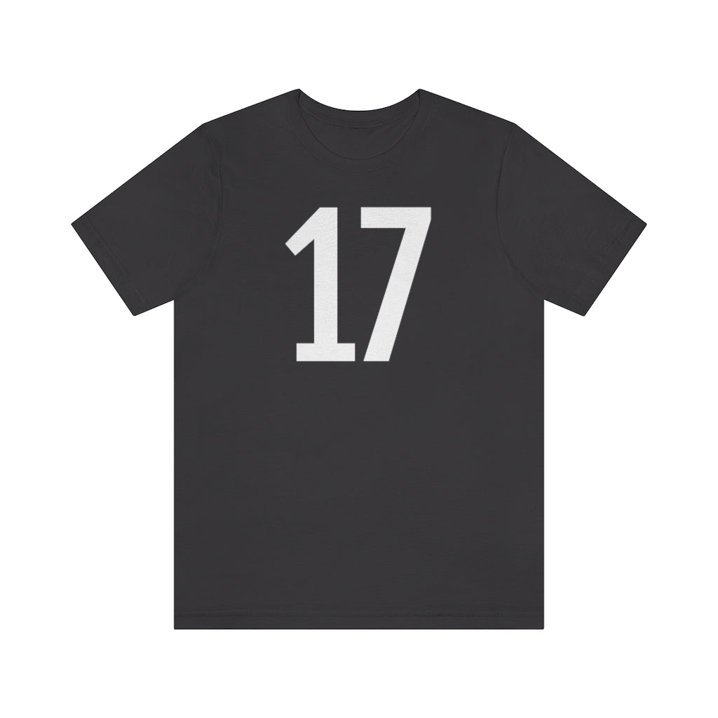 Dark Grey T-Shirt Numbered T Shirt with Number On Them for Numerological Black Tshirt Outfit 17 Petrova Designs