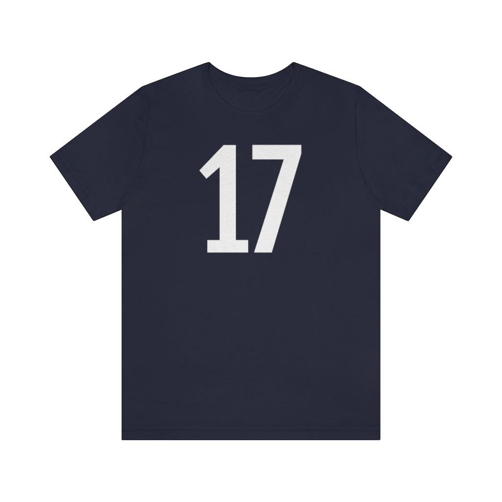 Navy T-Shirt Numbered T Shirt with Number On Them for Numerological Black Tshirt Outfit 17 Petrova Designs