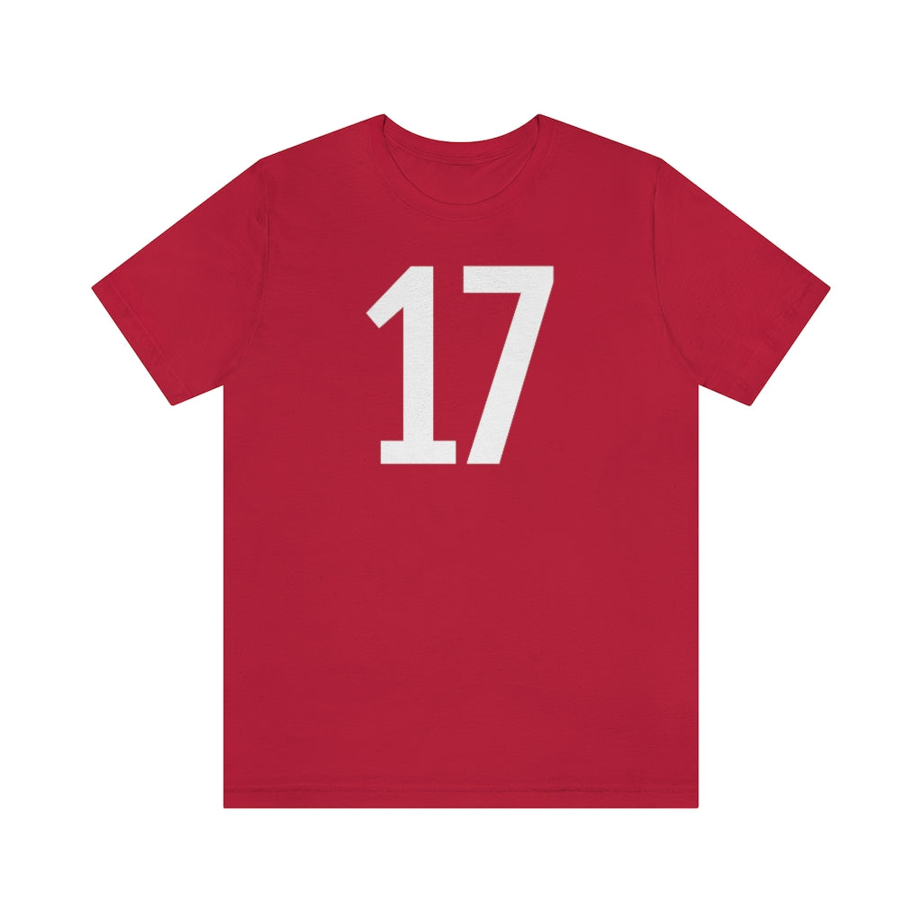 Red T-Shirt Numbered T Shirt with Number On Them for Numerological Black Tshirt Outfit 17 Petrova Designs