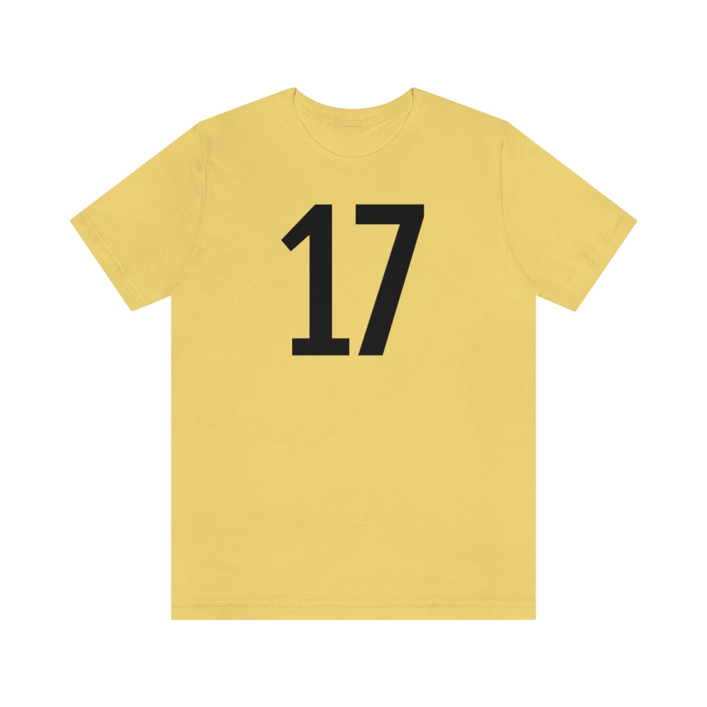 Yellow T-Shirt Numbered T Shirt with Number On Them for Numerological Black Tshirt Outfit 17 Petrova Designs