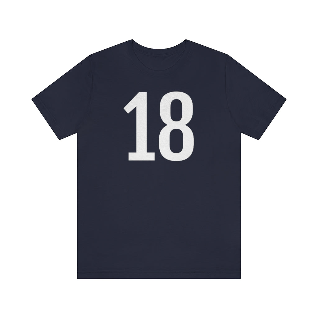 Navy T-Shirt Numbered T Shirt with Number On Them for Numerological Black Tshirt Outfit 18 Petrova Designs