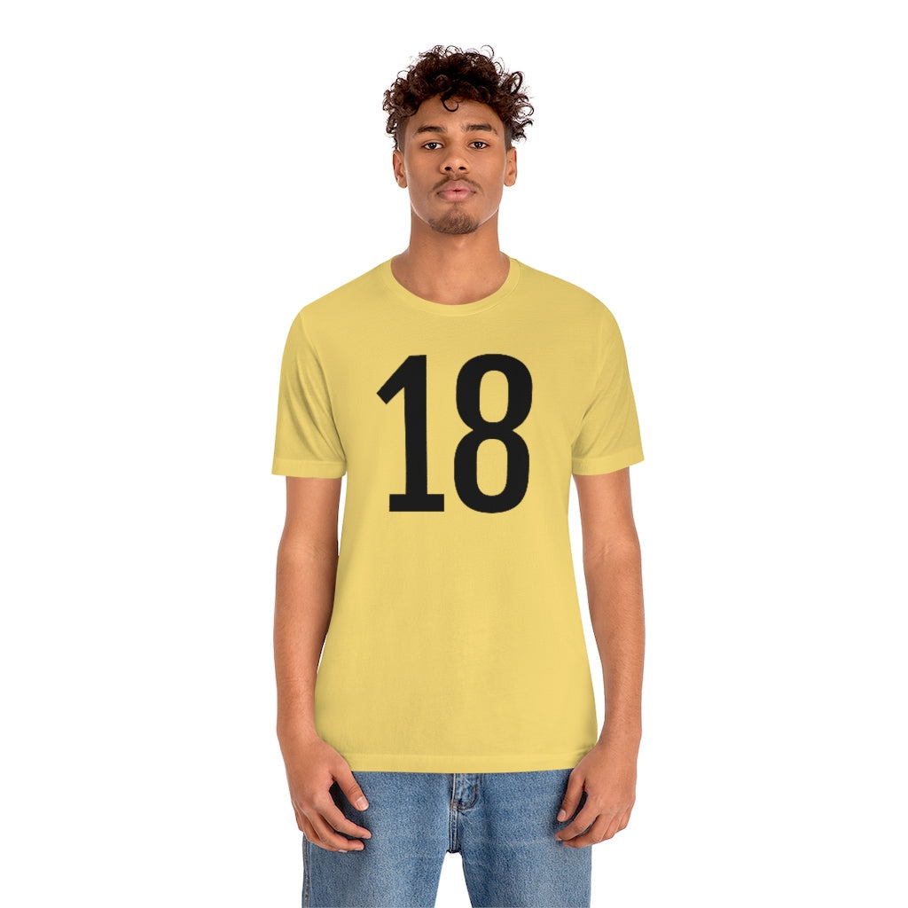 T-Shirt Numbered T Shirt with Number On Them for Numerological Black Tshirt Outfit 18 Petrova Designs