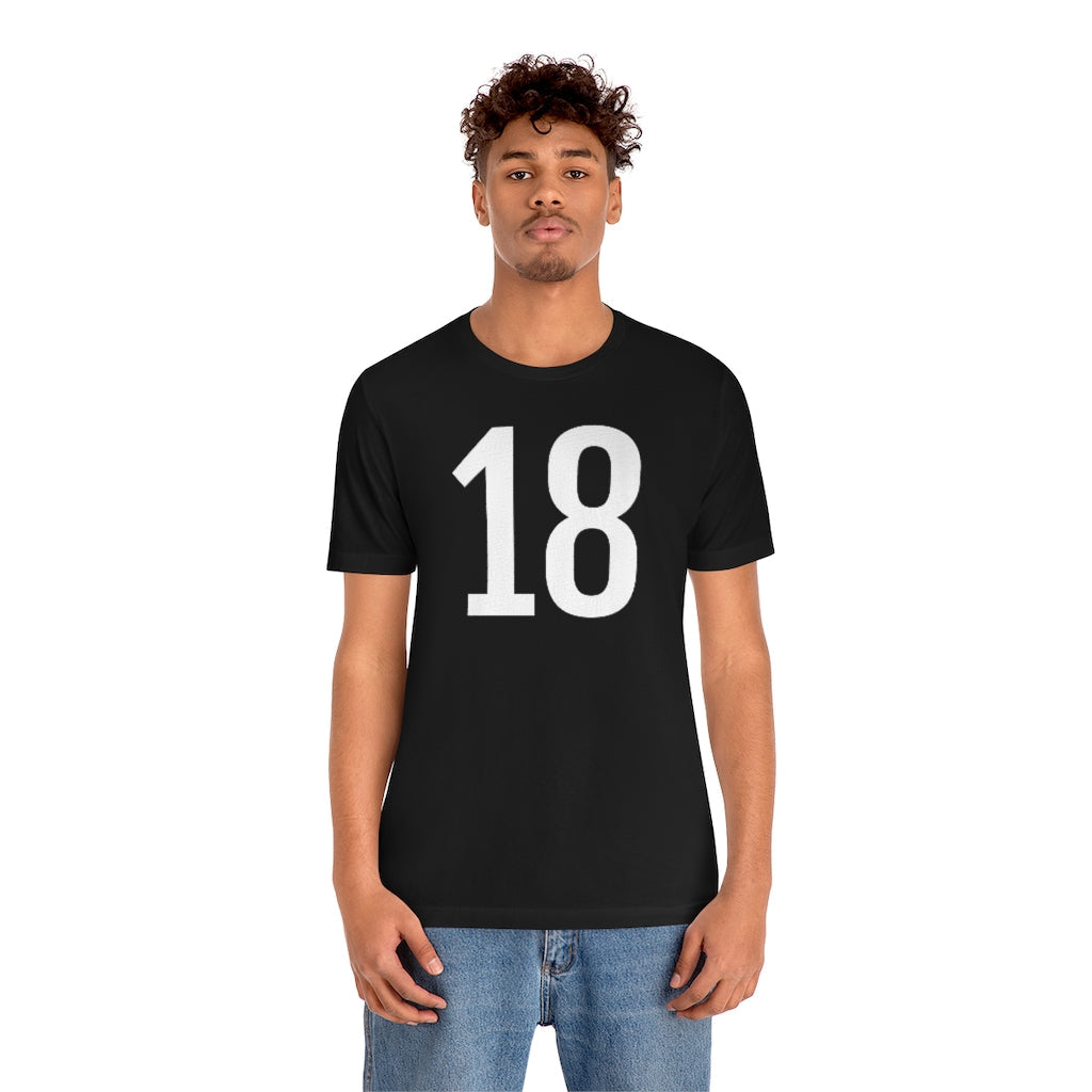 T-Shirt Numbered T Shirt with Number On Them for Numerological Black Tshirt Outfit 18 Petrova Designs