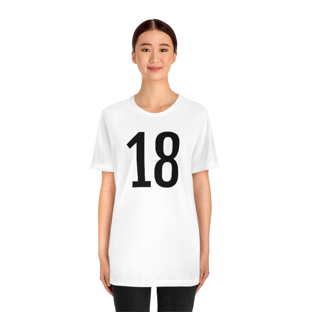 T-Shirt Numbered T Shirt with Number On Them for Numerological Black Tshirt Outfit 18 Petrova Designs