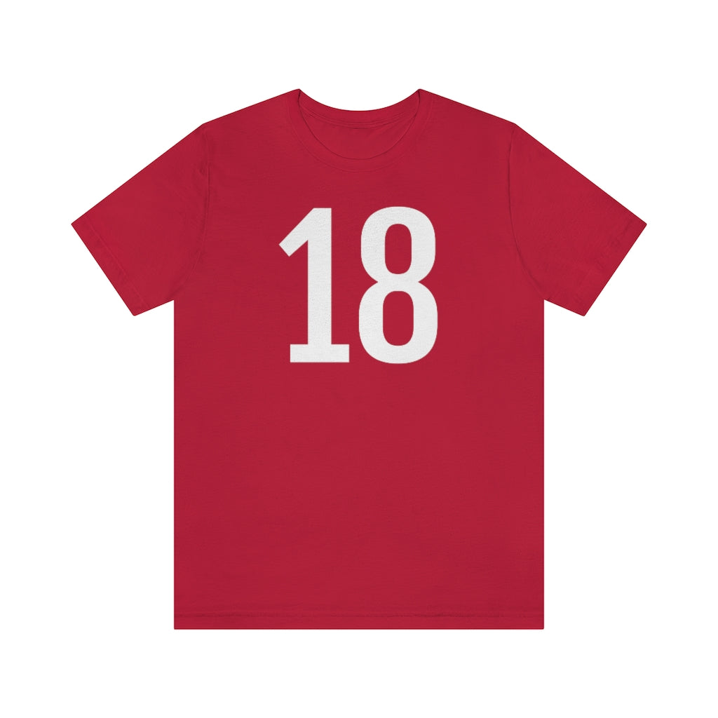 Red T-Shirt Numbered T Shirt with Number On Them for Numerological Black Tshirt Outfit 18 Petrova Designs