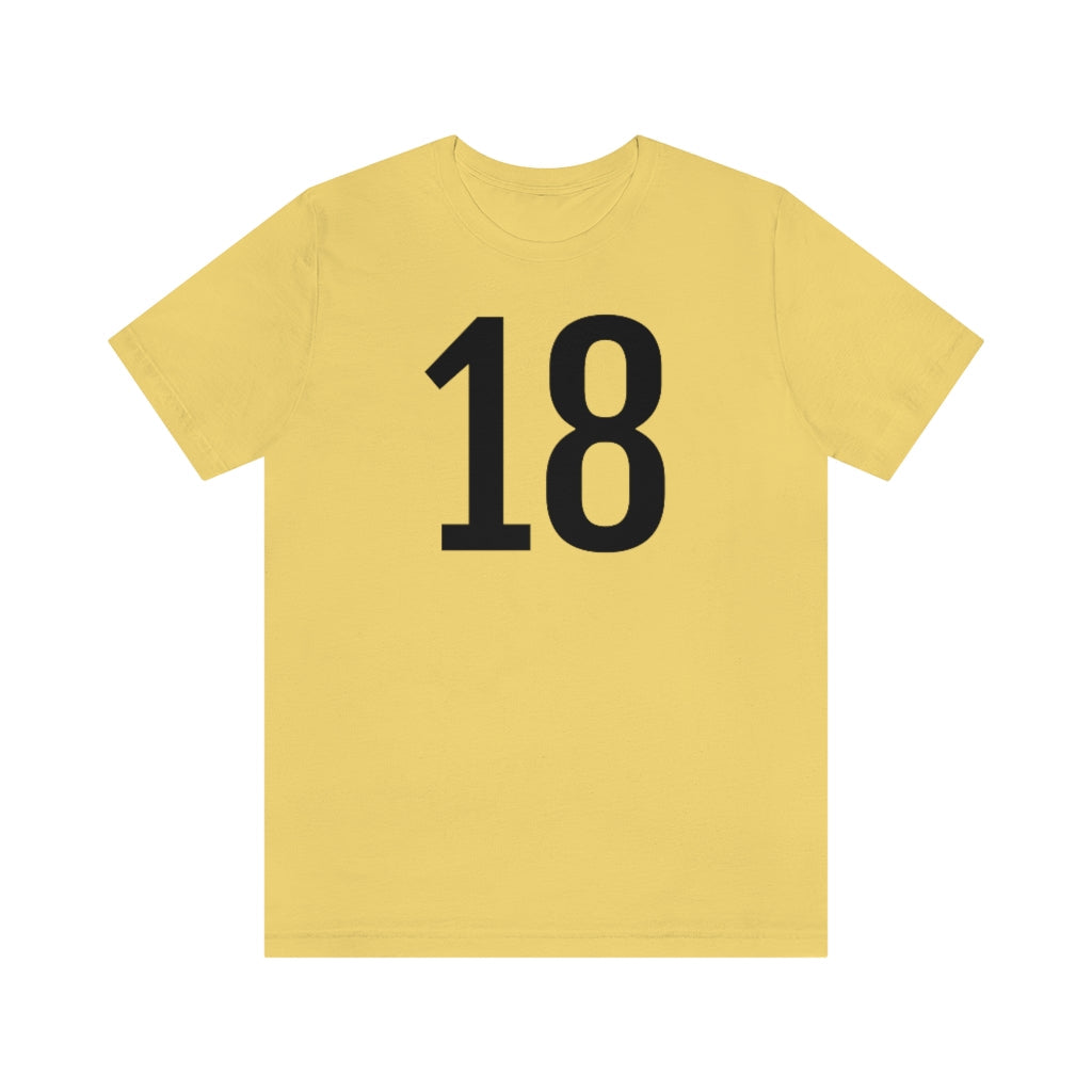 Yellow T-Shirt Numbered T Shirt with Number On Them for Numerological Black Tshirt Outfit 18 Petrova Designs