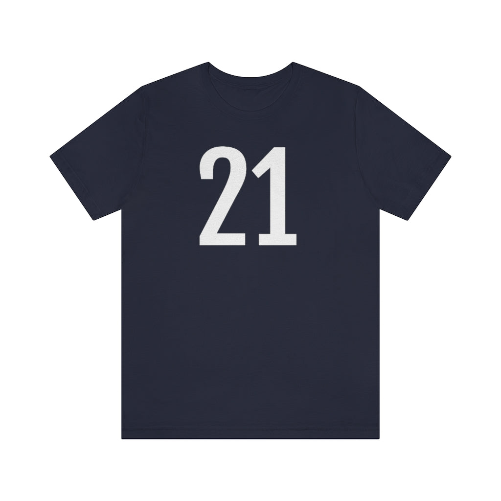 Navy T-Shirt Numbered T Shirt with Number On Them for Numerological Black Tshirt Outfit 21 Petrova Designs