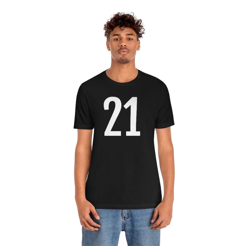 T-Shirt Numbered T Shirt with Number On Them for Numerological Black Tshirt Outfit 21 Petrova Designs