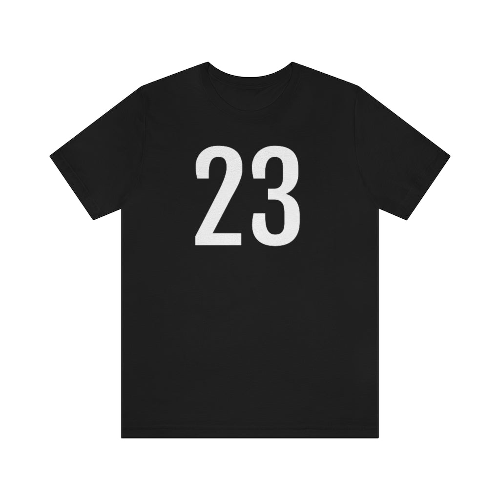 Black T-Shirt Numbered T Shirt with Number On Them for Numerological Black Tshirt Outfit 23 Petrova Designs