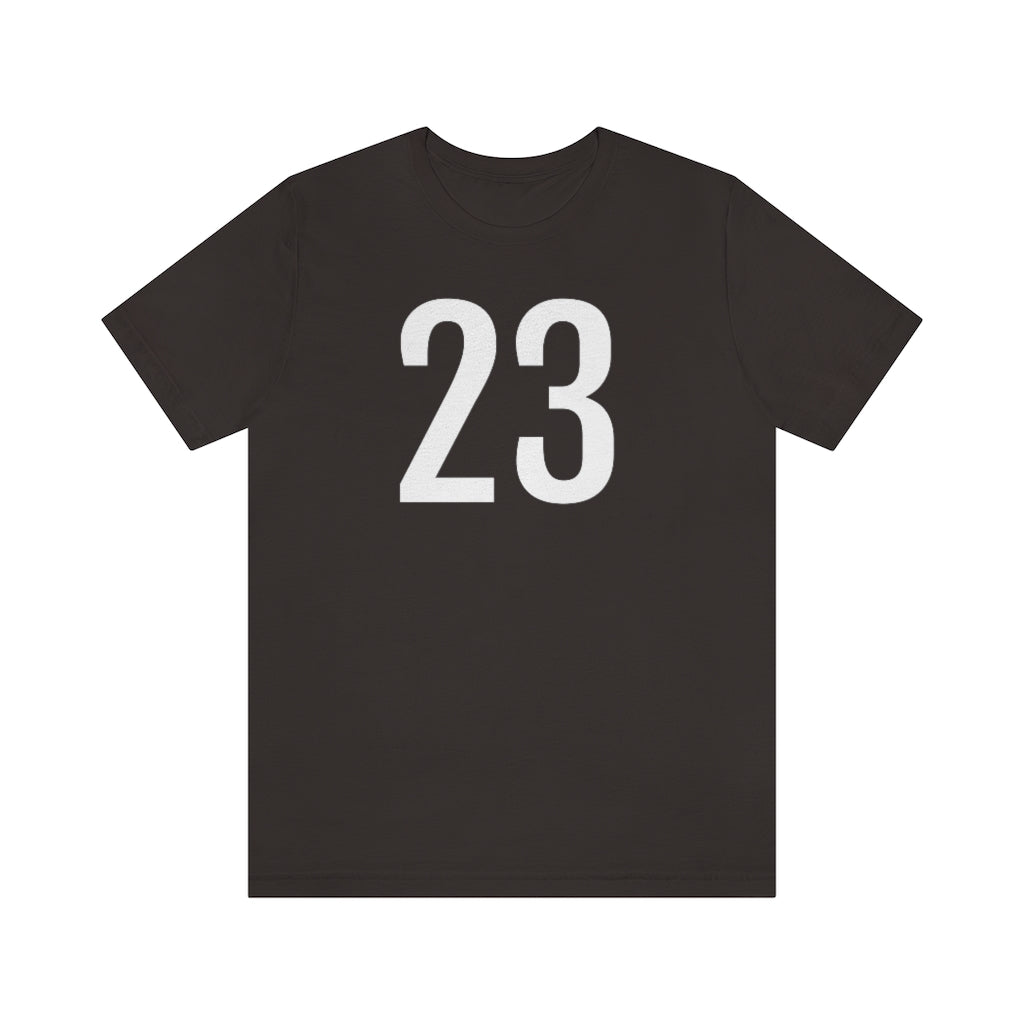 Brown T-Shirt Numbered T Shirt with Number On Them for Numerological Black Tshirt Outfit 23 Petrova Designs