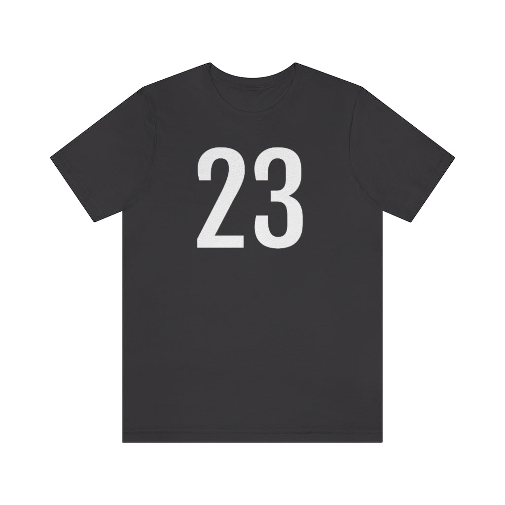 Dark Grey T-Shirt Numbered T Shirt with Number On Them for Numerological Black Tshirt Outfit 23 Petrova Designs