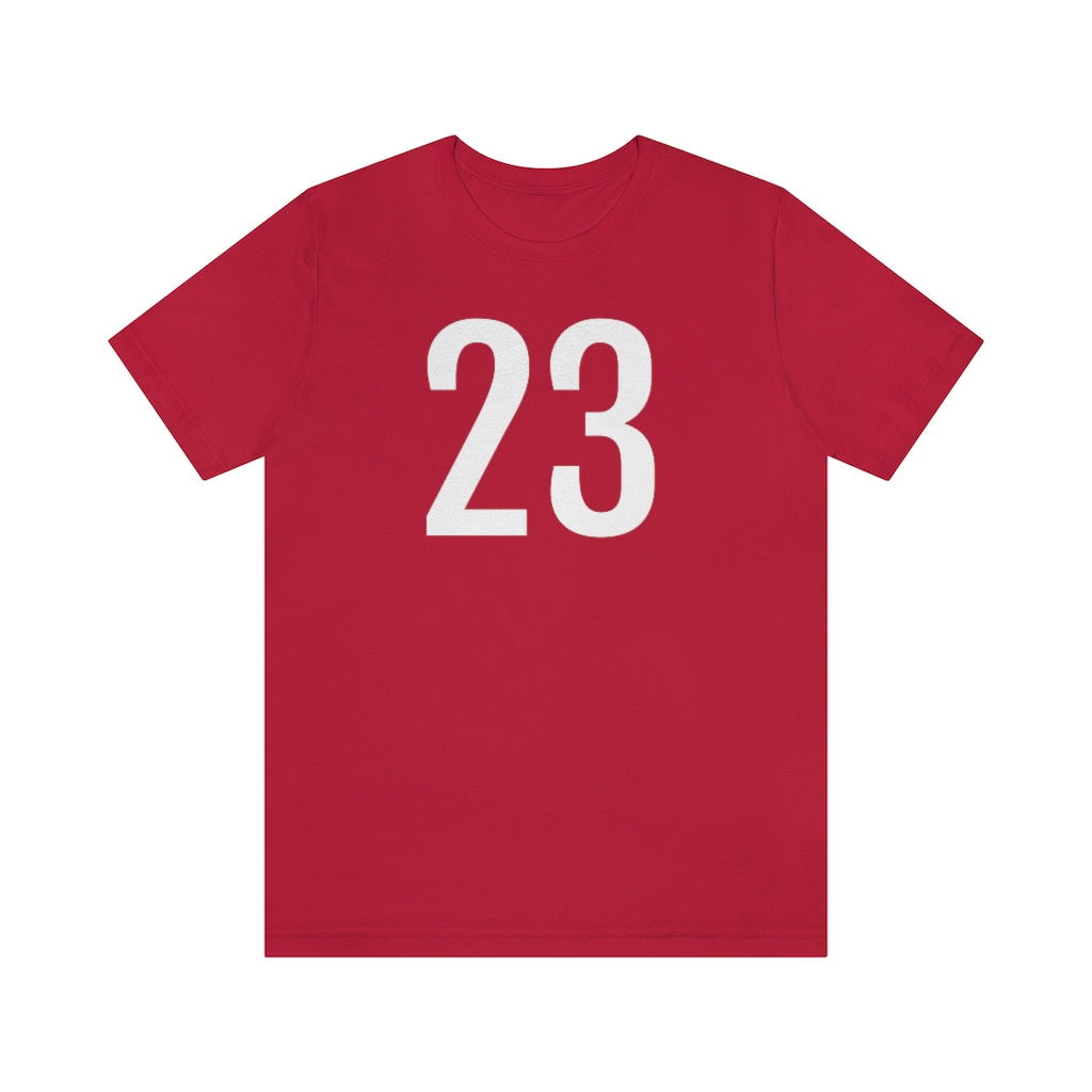 Red T-Shirt Numbered T Shirt with Number On Them for Numerological Black Tshirt Outfit 23 Petrova Designs