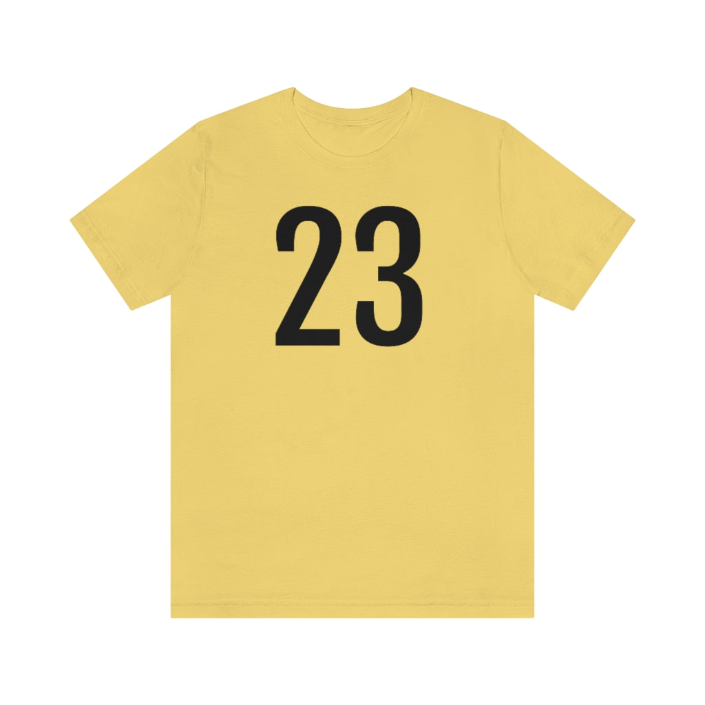 Yellow T-Shirt Numbered T Shirt with Number On Them for Numerological Black Tshirt Outfit 23 Petrova Designs