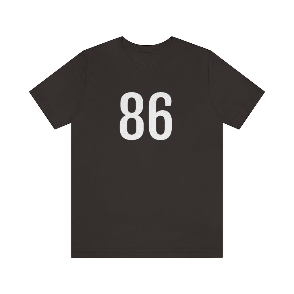 Brown T-Shirt Numbered T Shirt with Number On Them for Numerological Black Tshirt Outfit 86 Petrova Designs