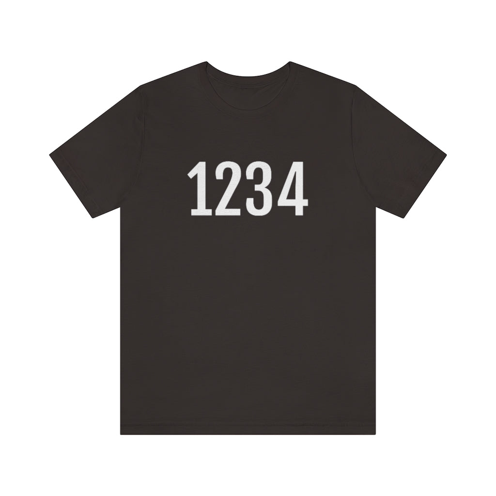 Brown T-Shirt Numbered Tee Shirt with Numbers On Them for Numbered T-Shirt Outfit Petrova Designs