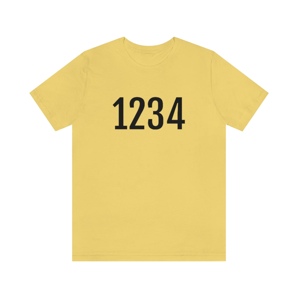 Yellow T-Shirt Numbered Tee Shirt with Numbers On Them for Numbered T-Shirt Outfit Petrova Designs