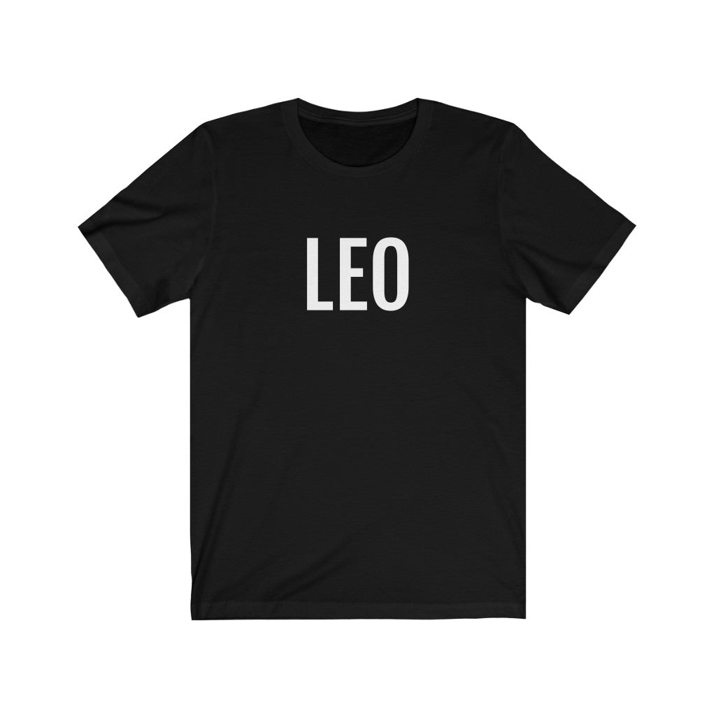 Black T-Shirt Text Shirt for Men & Women Black Bella Canvas Shirts for Leo Zodiac Sign Petrova Designs