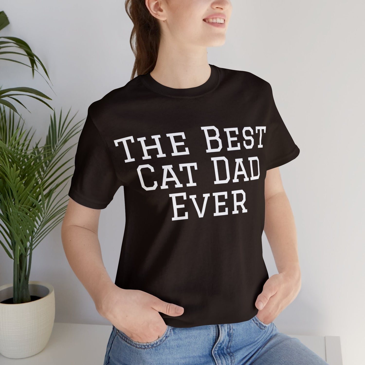 T-Shirt Text Shirt for Men & Women Black Bella Canvas Shirts for Tshirt Outfit Aesthetic Cat Dad Petrova Designs