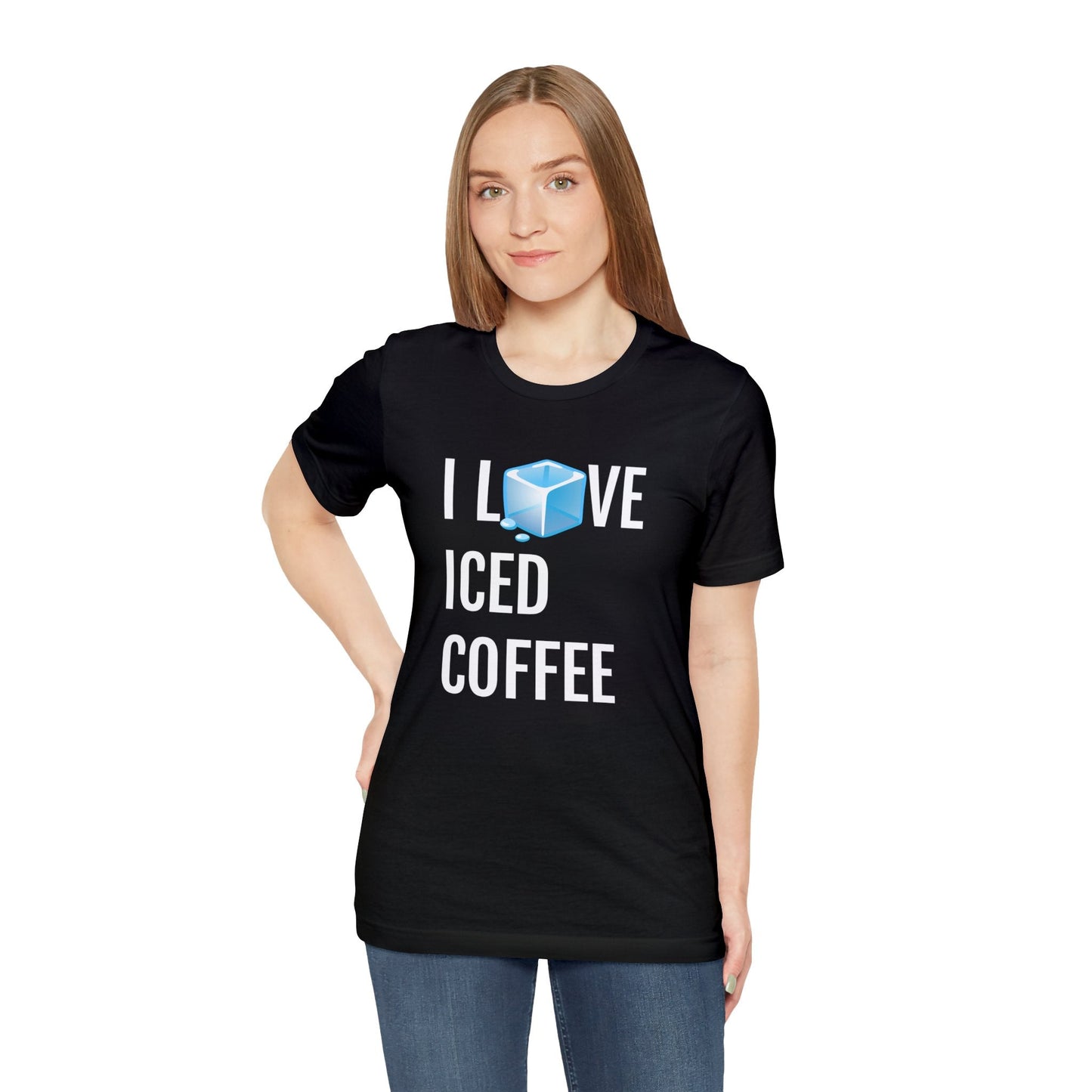 T-Shirt Text Shirt for Men & Women Black Bella Canvas Shirts for Tshirt Outfit Aesthetic Coffee Iced Latter Petrova Designs