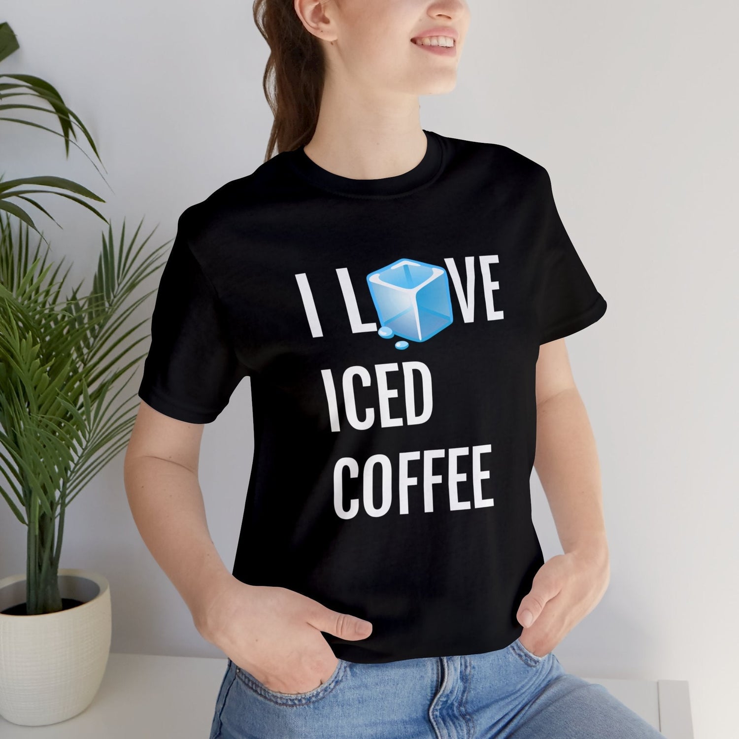 T-Shirt Text Shirt for Men & Women Black Bella Canvas Shirts for Tshirt Outfit Aesthetic Coffee Iced Latter Petrova Designs