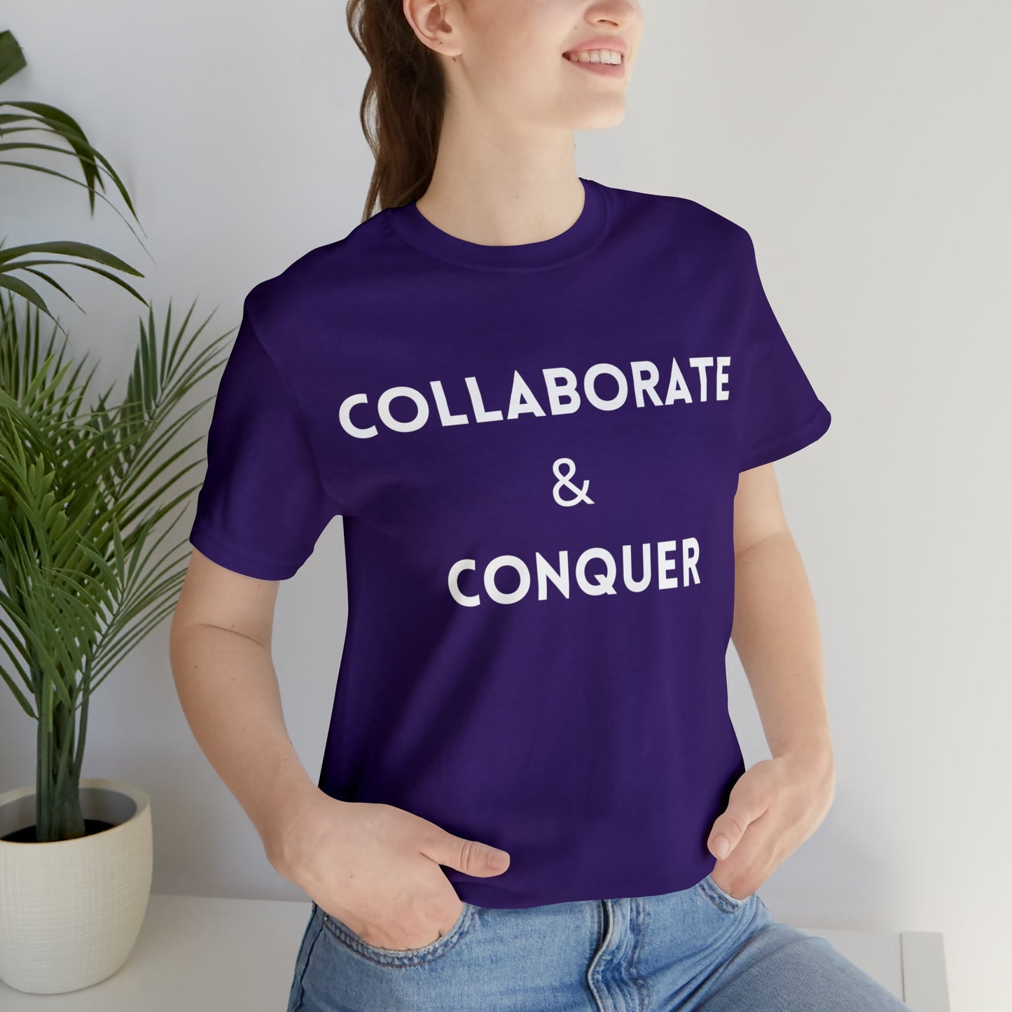 Team Purple T-Shirt Text Shirt for Men & Women Black Bella Canvas Shirts for Tshirt Outfit Aesthetic Collegues Teamwork Office Petrova Designs