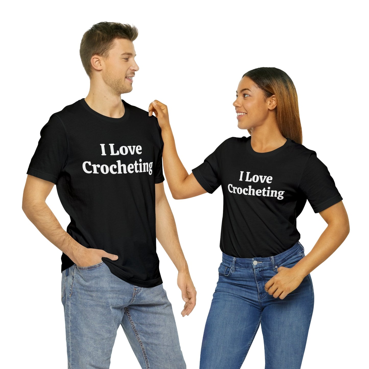 T-Shirt Text Shirt for Men & Women Black Bella Canvas Shirts for Tshirt Outfit Aesthetic Crocheter Quilter Petrova Designs