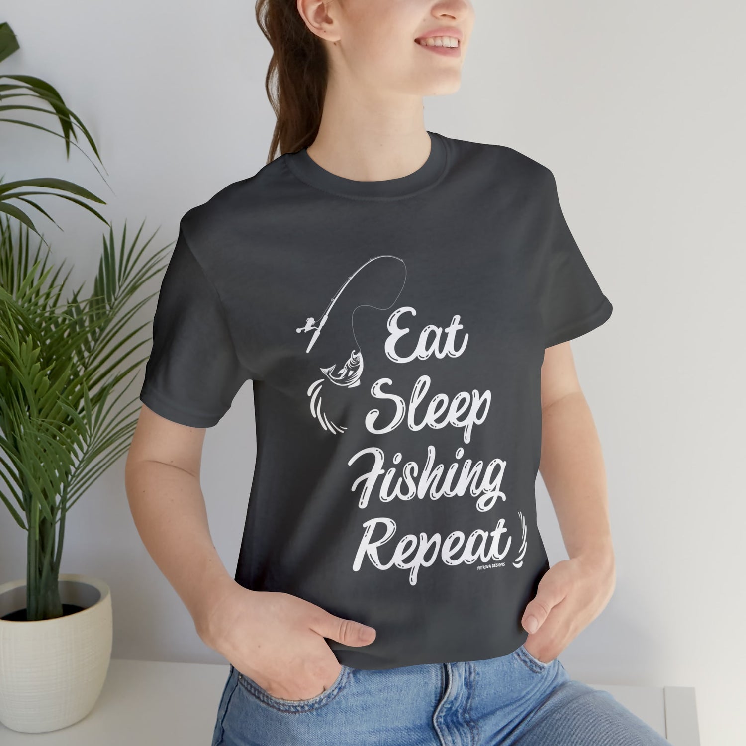 Asphalt T-Shirt Text Shirt for Men & Women Black Bella Canvas Shirts for Tshirt Outfit Aesthetic Fishing Repeat Petrova Designs