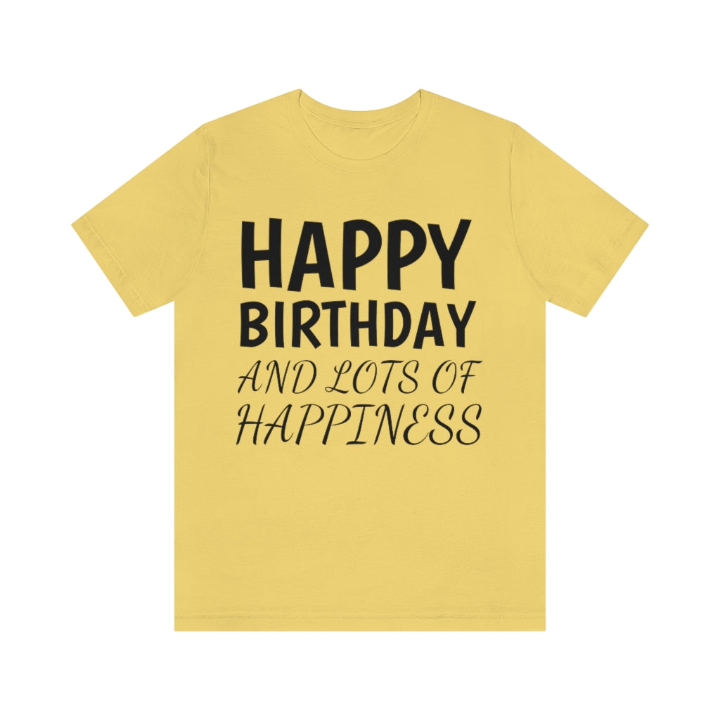 Yellow T-Shirt Text Shirt for Men & Women Black Bella Canvas Shirts for Tshirt Outfit Aesthetic Happy Birthday Petrova Designs