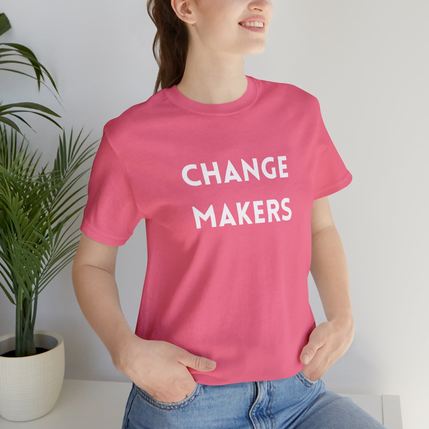 Charity Pink T-Shirt Text Shirt for Men & Women Black Bella Canvas Shirts for Tshirt Outfit Aesthetic Inspiring Motivational Cool Quote Petrova Designs