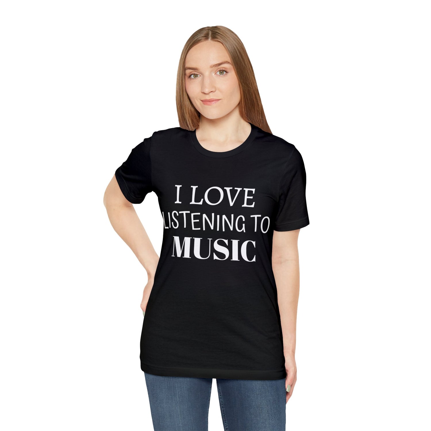 T-Shirt Text Shirt for Men & Women Black Bella Canvas Shirts for Tshirt Outfit Aesthetic Listen to Music Petrova Designs