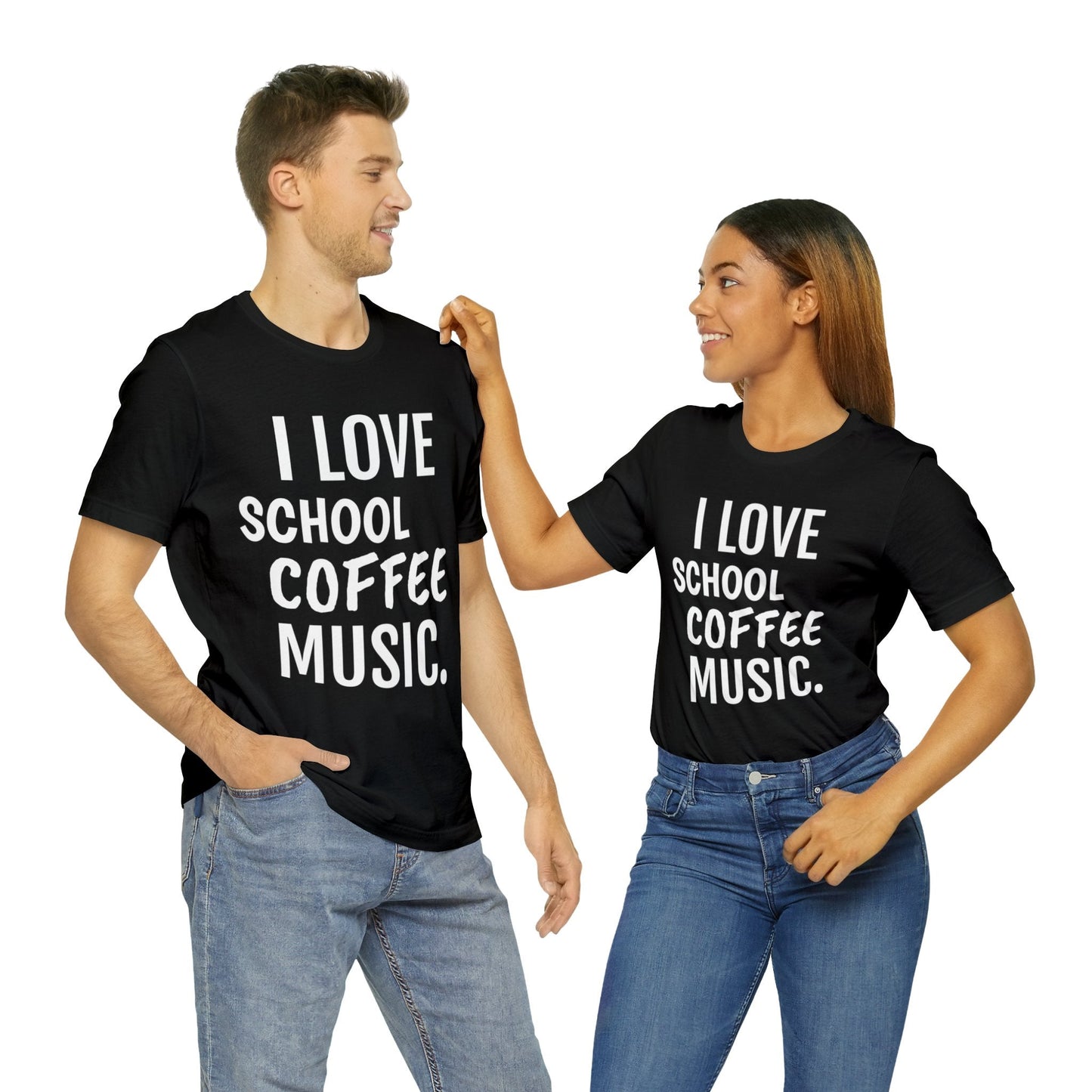 T-Shirt Text Shirt for Men & Women Black Bella Canvas Shirts for Tshirt Outfit Aesthetic School Coffee Petrova Designs