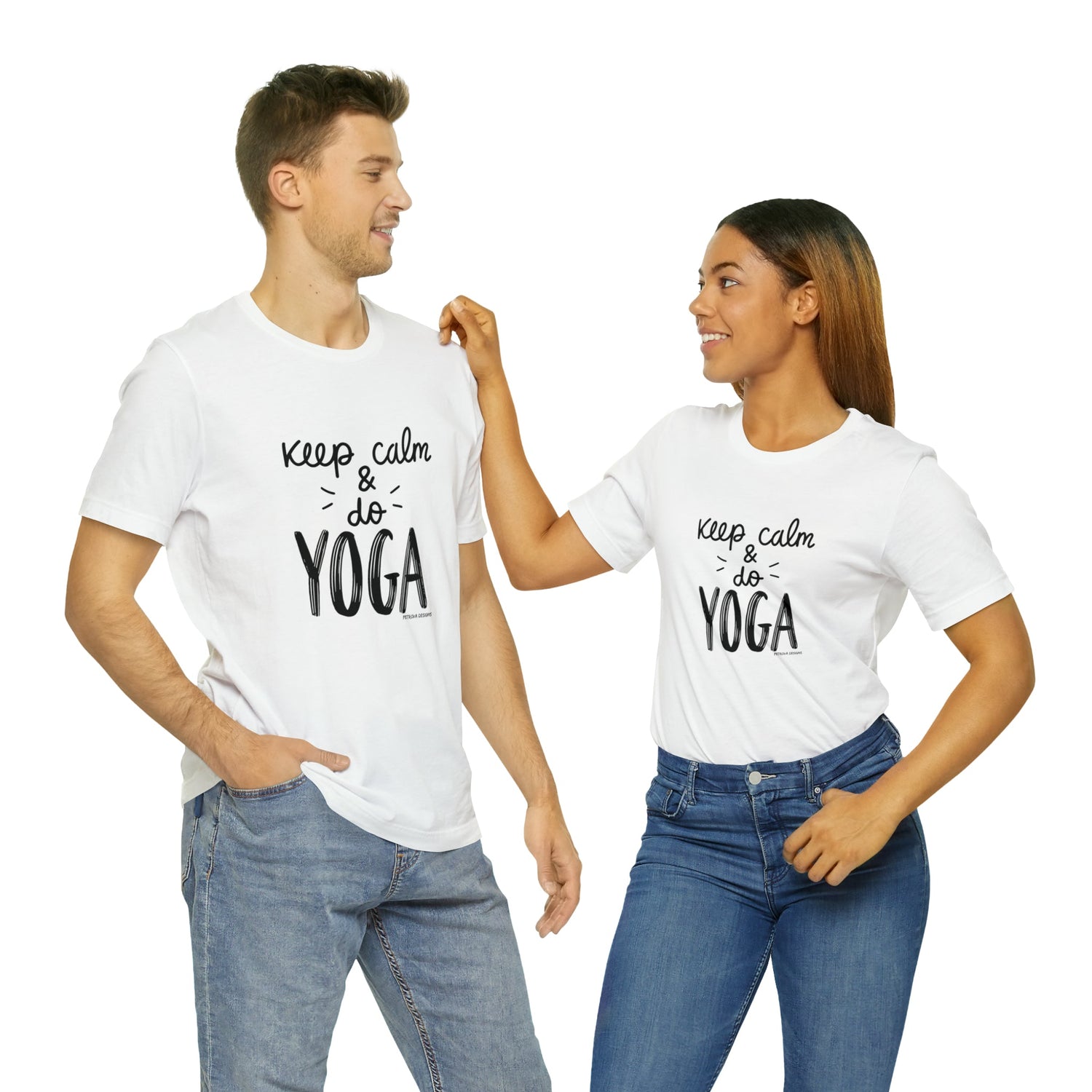 T-Shirt Text Shirt for Men & Women Black Bella Canvas Shirts for Tshirt Outfit Aesthetic Yoga Keep Calm Petrova Designs