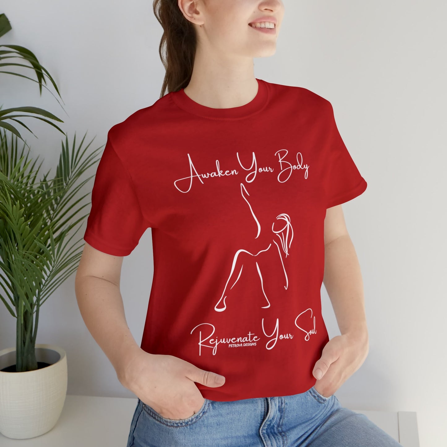 Red T-Shirt Text Shirt for Men & Women Black Bella Canvas Shirts for Tshirt Outfit Aesthetic Yoga Petrova Designs