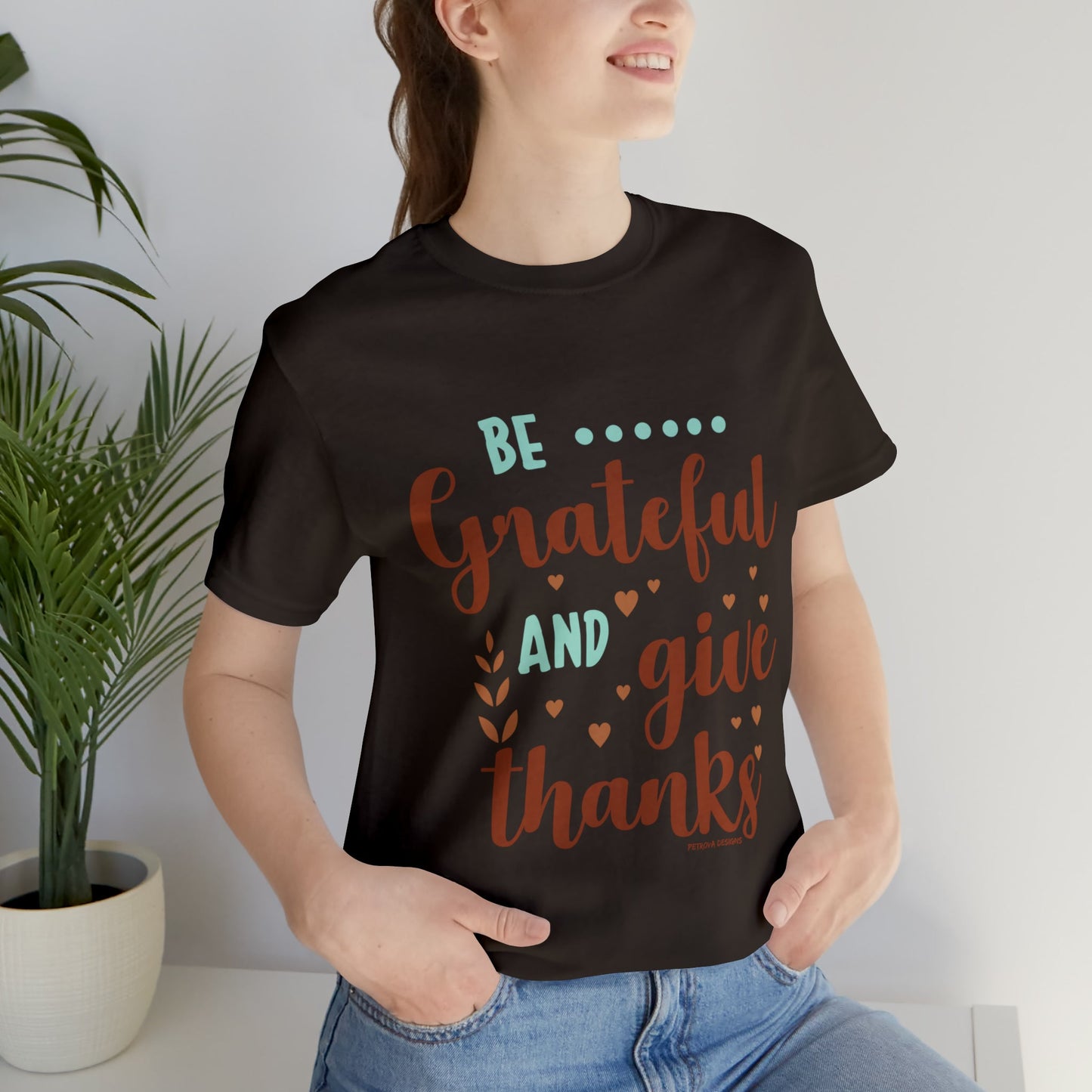 Brown T-Shirt Thanksgiving Day Graphic Tees for Men and Women Graphic Tee Shirts for Black Tshirt Outfits Petrova Designs