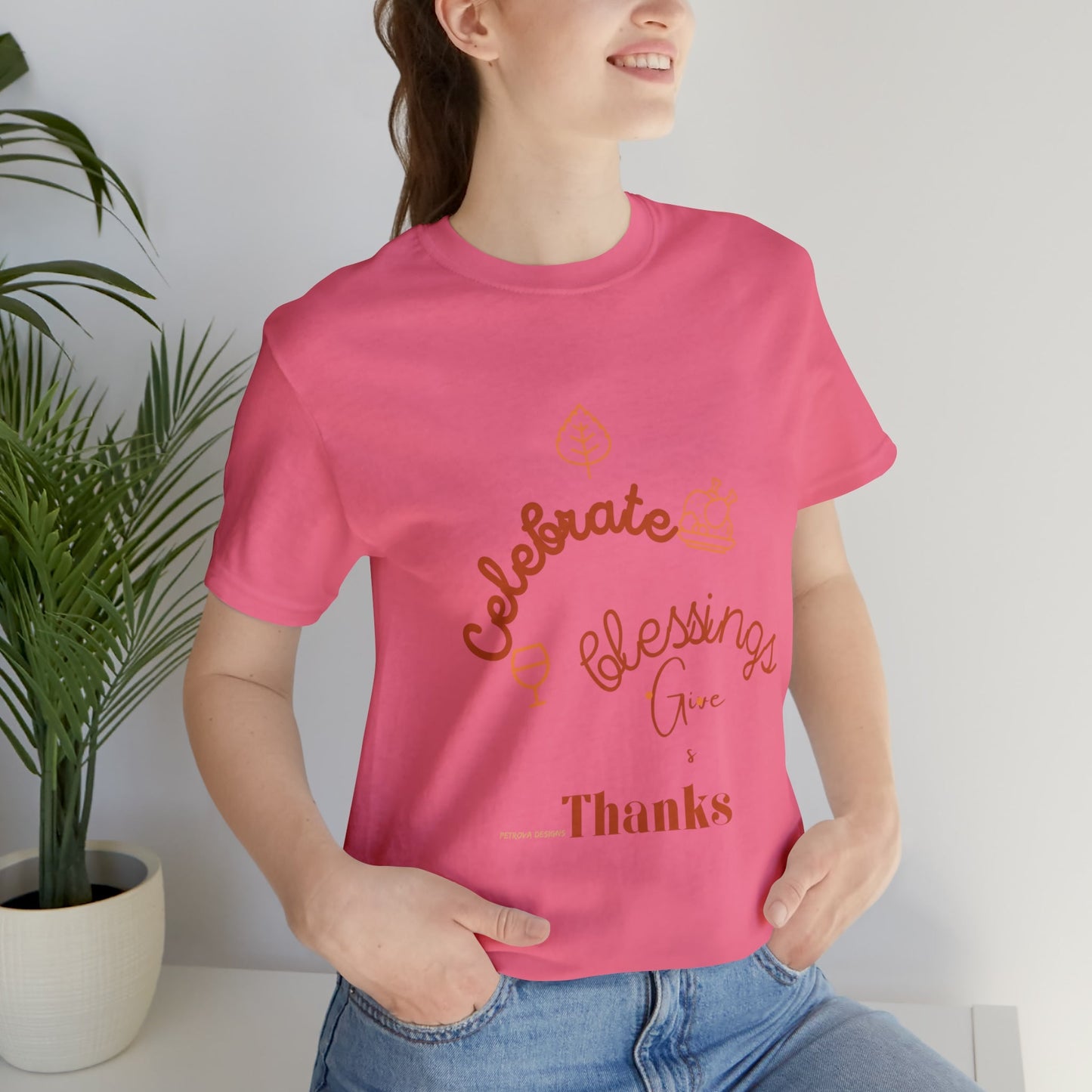 Charity Pink T-Shirt Thanksgiving Text Shirt for Men & Women Black Bella Canvas Shirts for Tshirt Outfit Aesthetic Petrova Designs