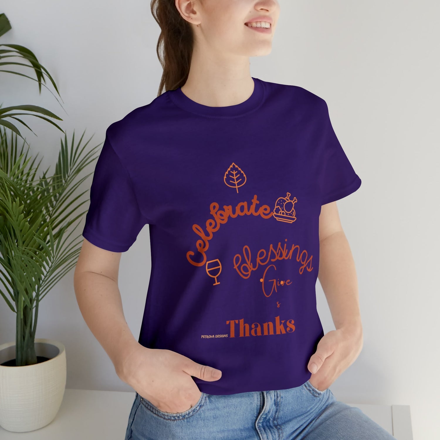 Team Purple T-Shirt Thanksgiving Text Shirt for Men & Women Black Bella Canvas Shirts for Tshirt Outfit Aesthetic Petrova Designs