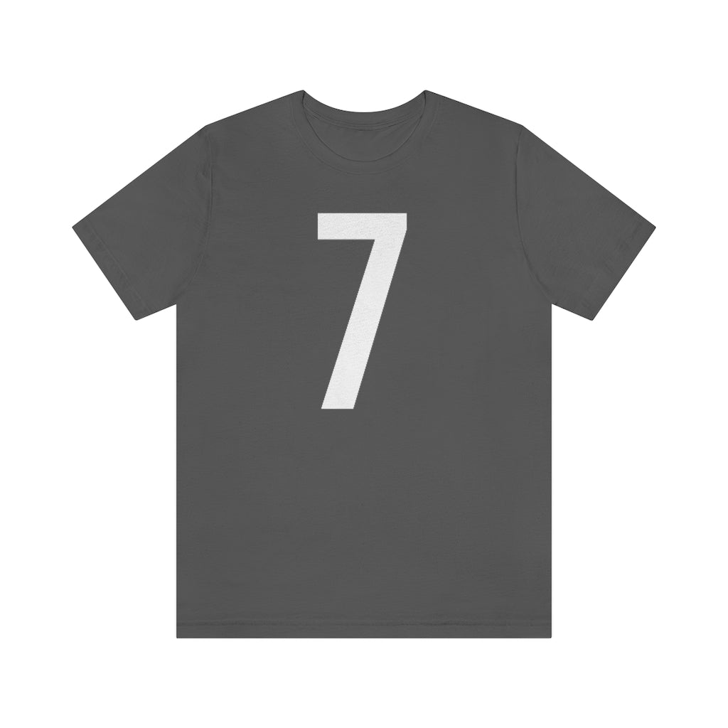 T-Shirt with Number 7 On | Numbered Tee Asphalt T-Shirt Petrova Designs