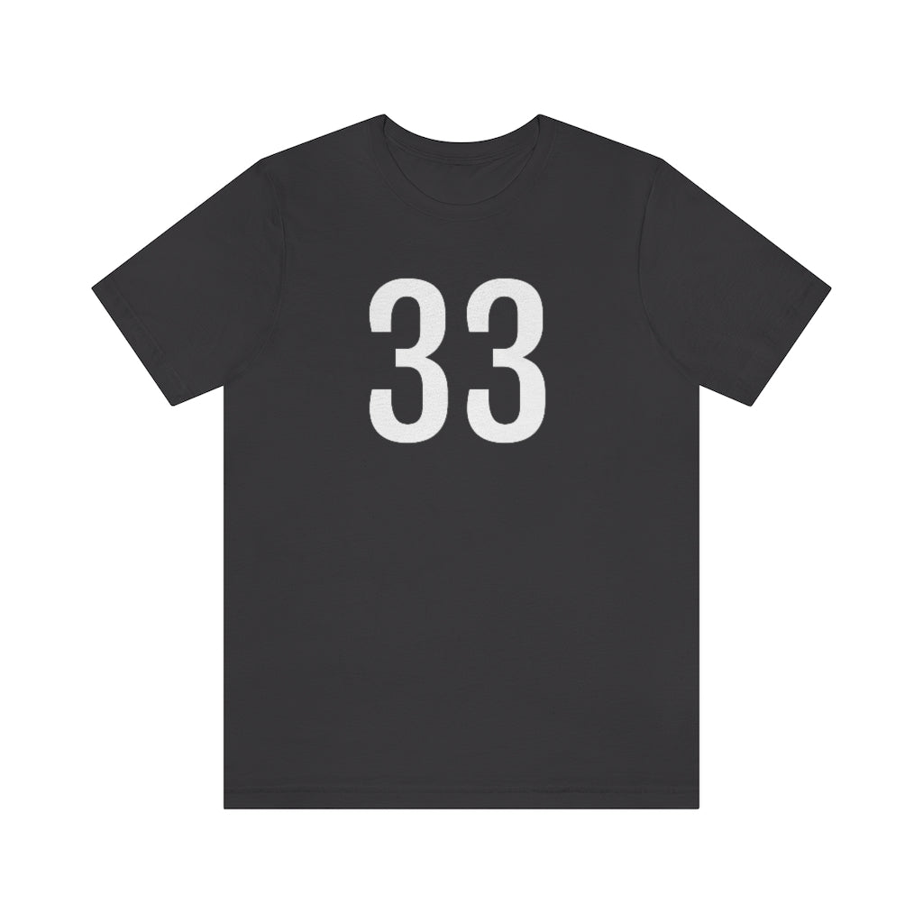 T-Shirt with Number 33 On | Numbered Tee Dark Grey T-Shirt Petrova Designs